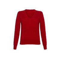 Women's 100% Cashmere V-Neck Jumper, Red