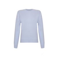 Womens Cashmere Jumper with a round neck and minimal design, in a light blue colour