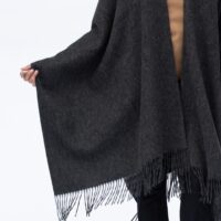 Close-up of our Stylish & Popular Women's Ruana Cape, in 100% Lambswool. Available in wide range of Colours