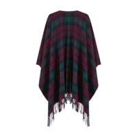 Women's Lambswool Ruana Cape, a soft lambswool cape in Lindsay Tartan