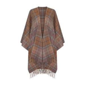 Women's Lambswool Ruana Cape, a soft lambswool cape in natural buchanan