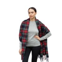 Lona Scott, Lambswool Shawl, Black Stewart