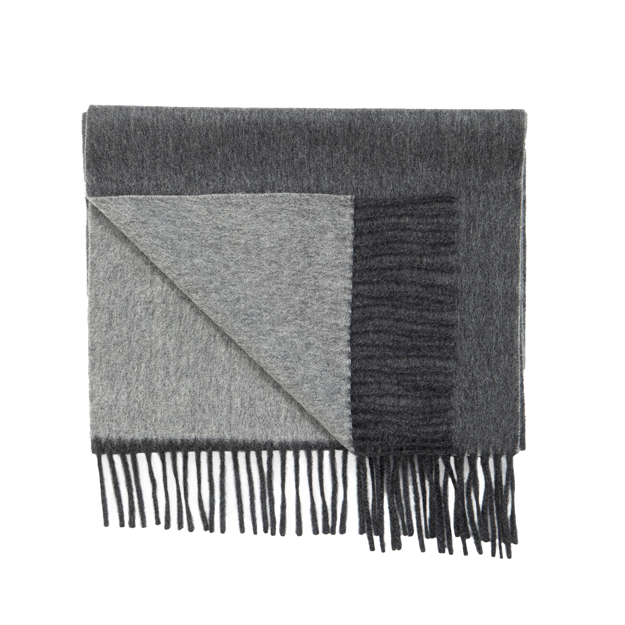 Reversible Soft Cashmere Scarf, from our new collection, grey & charcoal