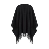 100% Lambswool Ruana, a new reversible design. 2 in 1 functionality, in Black & Grey