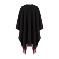 100% Lambswool Ruana, a new reversible design. 2 in 1 functionality, in Black & Red