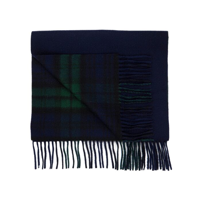 Reversible Soft Cashmere Scarf, from our new collection, black watch & navy