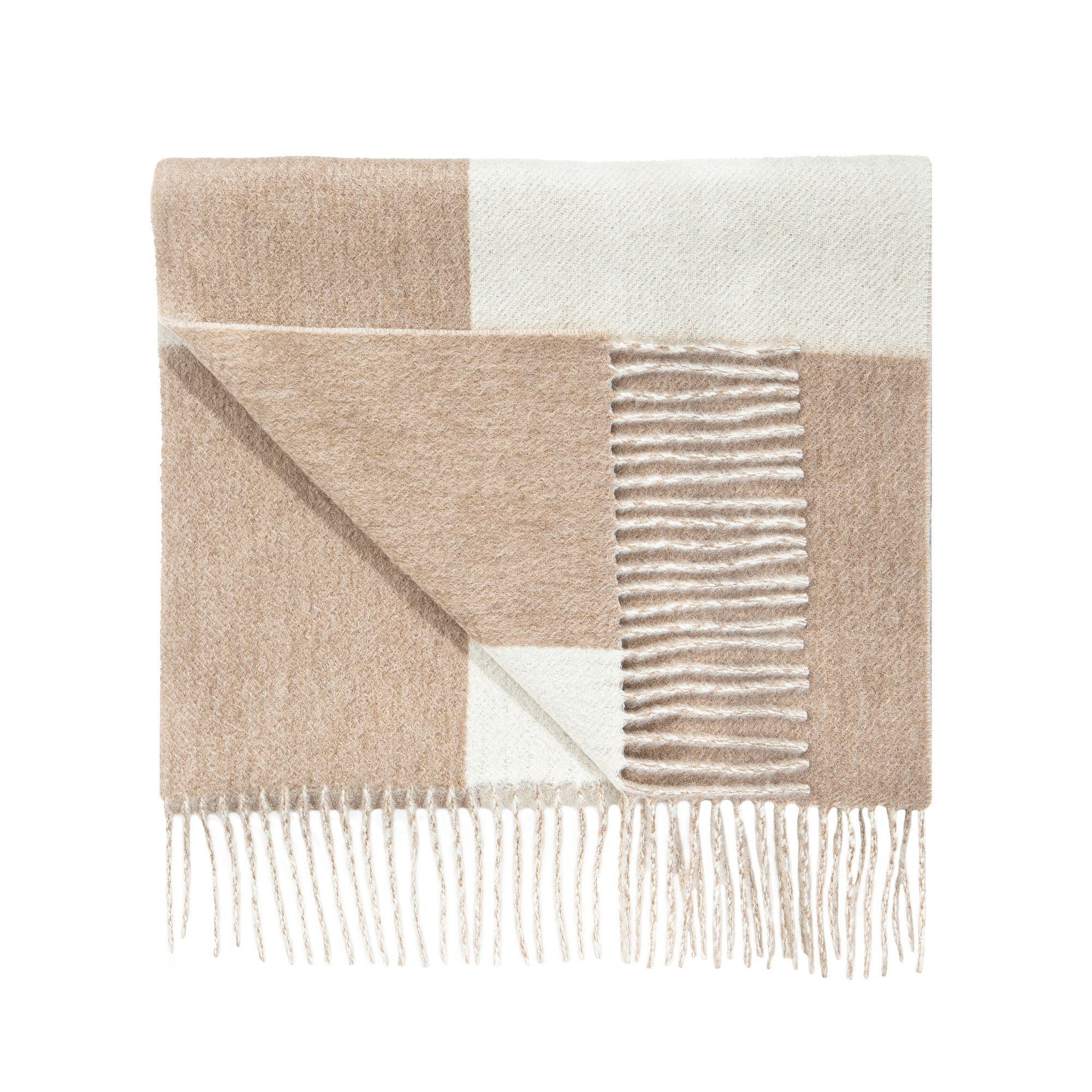 Reversible Soft Cashmere Scarf, from our new collection, cream & beige