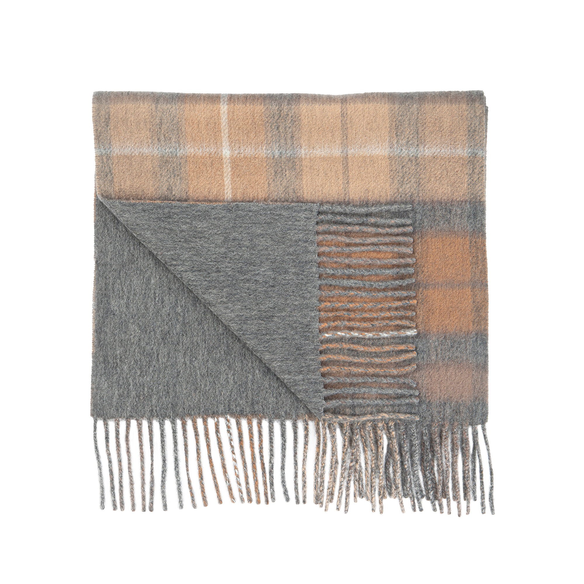 Reversible Soft Cashmere Scarf, from our new collection, natural buchanan & grey