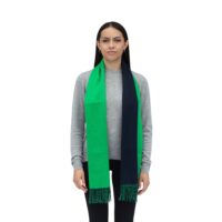 Reversible Soft Cashmere Scarf, from our new collection, model wearing green & navy