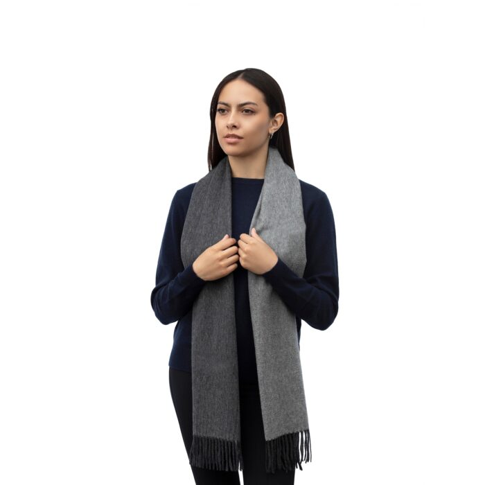 Reversible Soft Cashmere Scarf, from our new collection, charcoal and grey