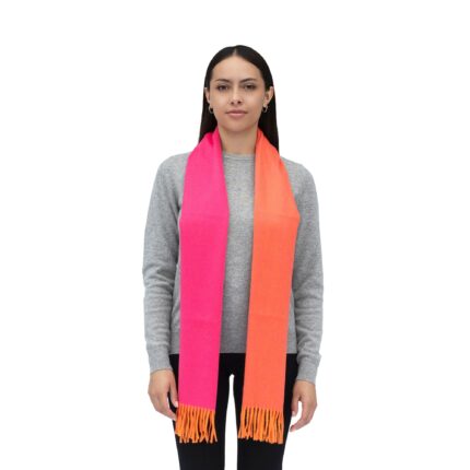 Reversible Soft Cashmere Scarf, from our new collection, pink and orange