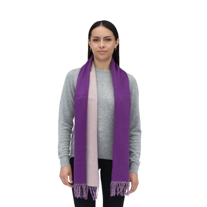 Reversible Soft Cashmere Scarf, from our new collection, purple & beige
