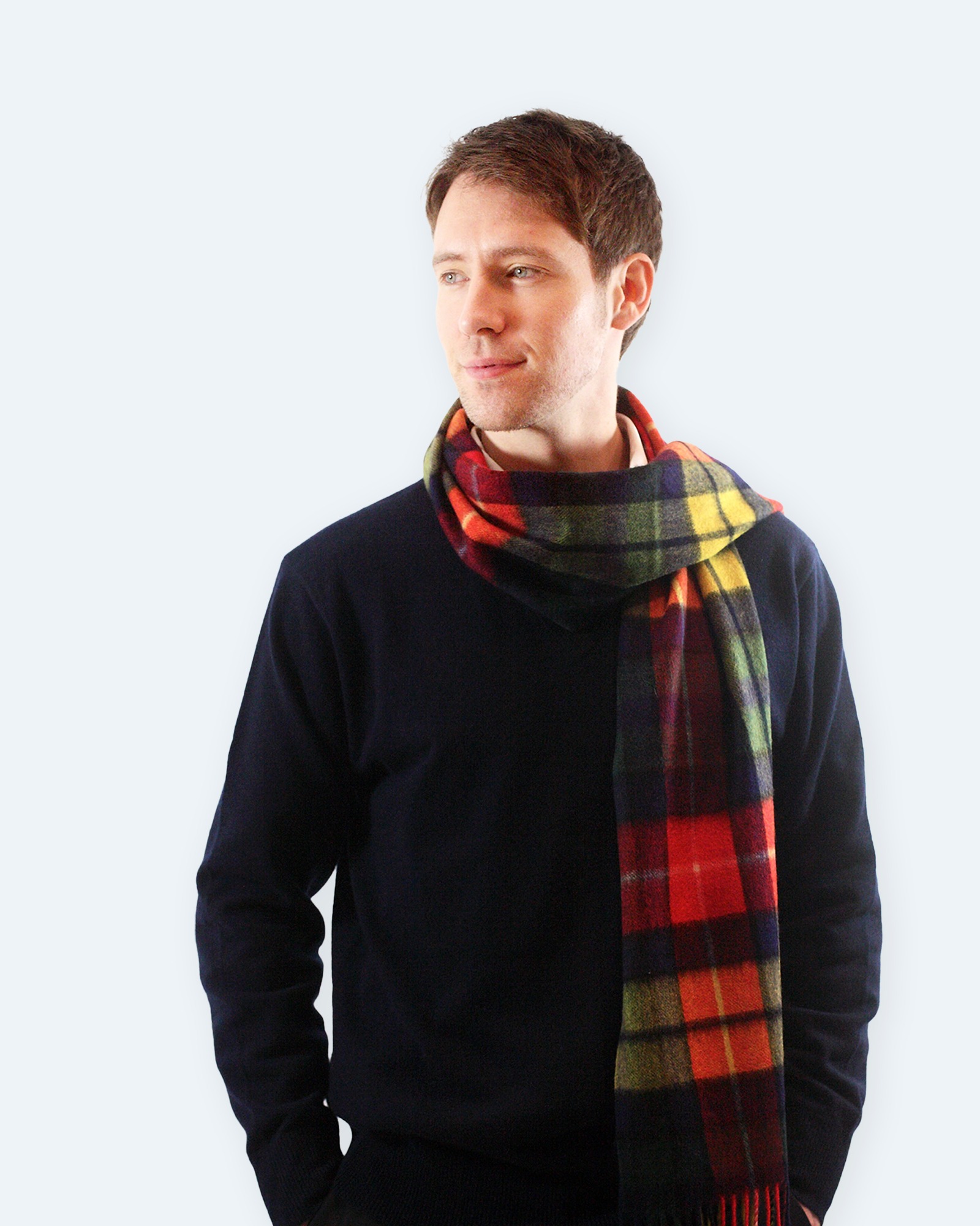 Mens Cashmere Tartan Scarf - Lona Scott