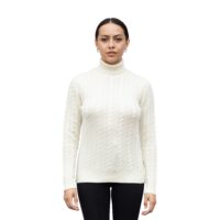 Women's Classic Cable Turtle Neck jumper in White