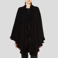 Lona Scott,Cashmere Frilly Cape, black