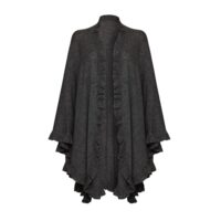 Lona Scott, Lambswool Frilly Cape, Charcoal