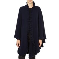 Lona Scott, Womens Cashmere Frilly Cape, navy