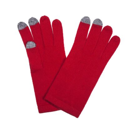 Lona Scott, Womens Cashmere Touchscreen Gloves, Red